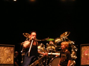 Michael and a yound local fan, Noah at Rockford Speedway, May 27th photo by Michelle Parks