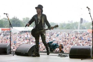 Jean playing with his band for a few friends in London