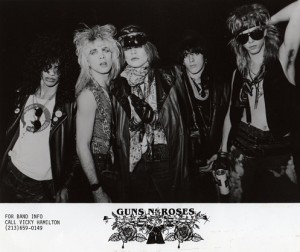 Vicky's original GNR promo pic with Slash's new logo design!