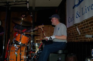 Bun E alive and well in a recent hometown gig with one of his bands, photo by Doug Schroder