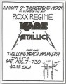 Roxx Regime flyer from an 82 show with some little band Metallica