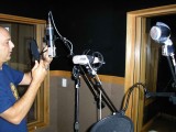 Toby setting up the vocal booth