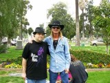 Kelly and a fan, James Killebrew at Randy's gravesite